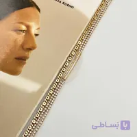 دستبند طلایی دولاین نگین‌کاری‌شده