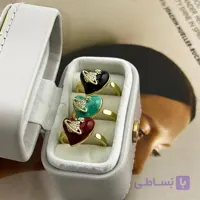 انگشتر میناکاری قلبی رنگی