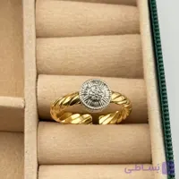 انگشتر فری سایز دو رنگ طرح طنابی
