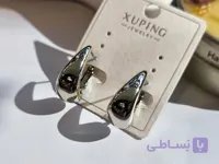گوشواره اشکی ژوپینگ نقره ای ساده