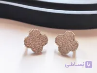 گوشواره ونکلیف سفید نگین مخراج