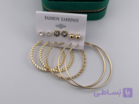 پک گوشواره میخی و حلقه ای دایره
