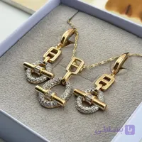 نیم ست گردنبند و گوشواره تمام تراش هرمس