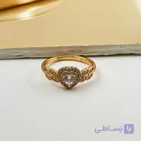 انگشتر طلایی نگین قلبی
