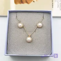نیم ست گردنبند و گوشواره مروارید کلاسیک ژوپینگ