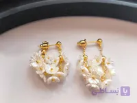 گوشواره گل سفید میخی