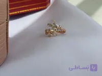 انگشتر طرح برگ ژوپینگ نگین دار