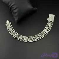 دستبند پهن هندسی تمام نگین ورساچه