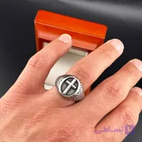 انگشتر مردانه صلیب برجسته