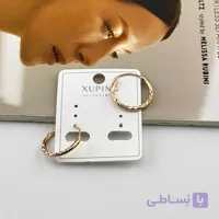 گوشواره ژوپینگ حلقه‌ای مارپیچی طلایی