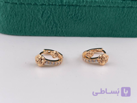 گوشواره حلقه ای طرح گل طلایی ژوپینگ