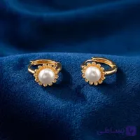 گوشواره ژوپینگ طلایی گل مرواریددار