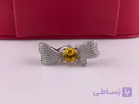 انگشتر پاپیون نقره ای نگین دار