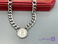 گردنبند الیزابت با زنجیر کارتیر نقره ای