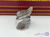 انگشتر طرح برگ نقره ای