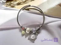 دستبند چارم مرواریدی استیل