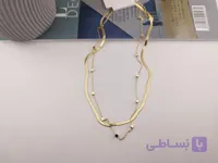 گردنبند هرینگبون طلایی دو لاین