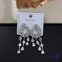 گوشواره اشکی آبشاری نگین تراش اشک