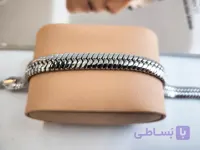 دستبند پوست ماری ژوپینگ نقره ای کد 10955