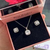 ست کادویی لوکس گردنبند و گوشواره تک نگین