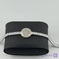 دستبند زنانه نقره‌ای نگین‌دار مدل مستطیلی