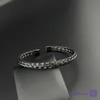 دستبند مردانه مشکی طرح بافت