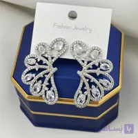 گوشواره مجلسی پروانه‌ای با نگین اتریشی
