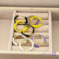 گوشواره حلقه‌ای میناکاری