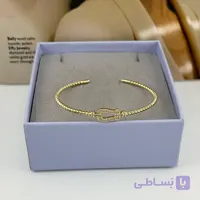 دستبند امگا طلایی قفل نگینی