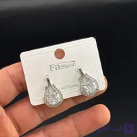 گوشواره آویز طرح اشک تک‌ نگین