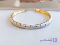 بنگل مینا کاری سفید مینا کاری کد 10353