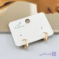 گوشواره حلقه‌ای موج‌دار نقره‌ای ژوپینگ