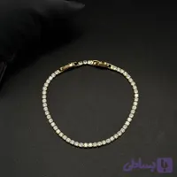 دستبند ژوپینگ تنیسی ظریف طلایی