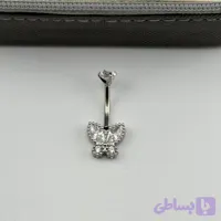 پیرسینگ ناف طرح پروانه نگین‌دار