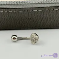 پیرسینگ ناف قلب نگینی