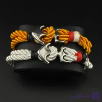 دستبند طنابی طرح لنگر (Anchor) | رنگ‌های تابستانی (سفید و زرد خردلی)