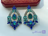 گوشواره سنگ های کریستالی رنگی