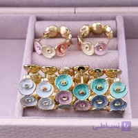 گوشواره میناکاری دایره‌ای چندرنگ