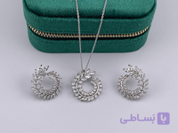 نیم ست گردنبند و گوشواره طرح برگ