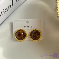 گوشواره طلایی با طرح پوست پلنگی