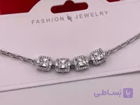 دستبند طرح جواهری نقره ای شیک