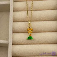 گردنبند زنانه طلایی طرح ماهی رنگی