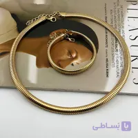 نیم‌ست طلایی شامل گردنبند و دستبند