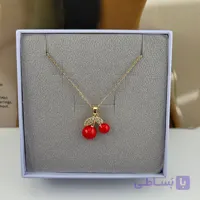 گردنبند طلایی طرح گیلاس