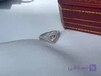 انگشتر جواهری قلب تک نگین صورتی