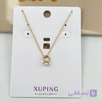گردنبند ژوپینگ طلایی با آویز مروارید کوچک