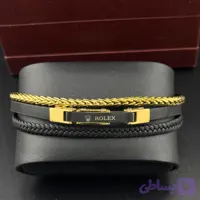 دستبند چرم مردانه طرح رولکس کد TRN-RLX04