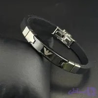 دستبند مردانه چرم سیلیکونی برند آرمانی