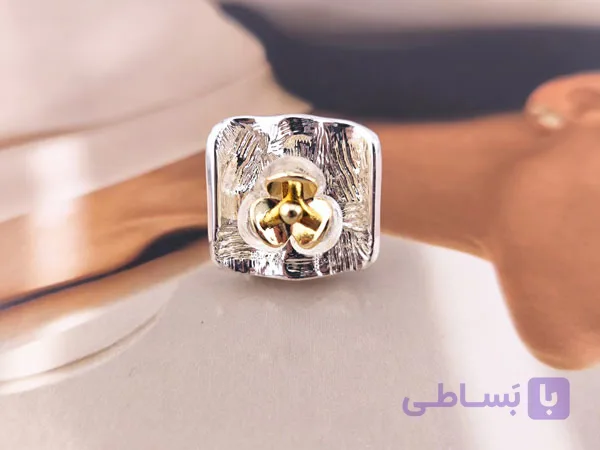 انگشتر نقره‌ای فری سایز | رنگ ثابت و ضد حساسیت