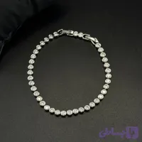 دستبند تنیسی مینیمال نقره‌ای دایره‌ای مدرن ژوپینگ
